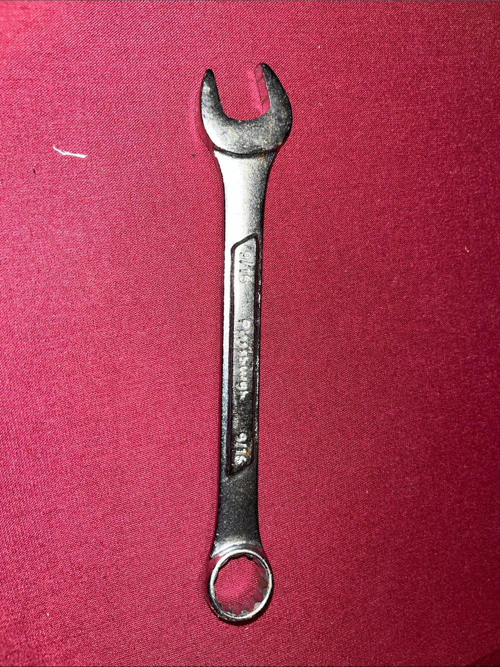 Polished Silver Combination Wrench - Versatile Open/Box End 9/16
